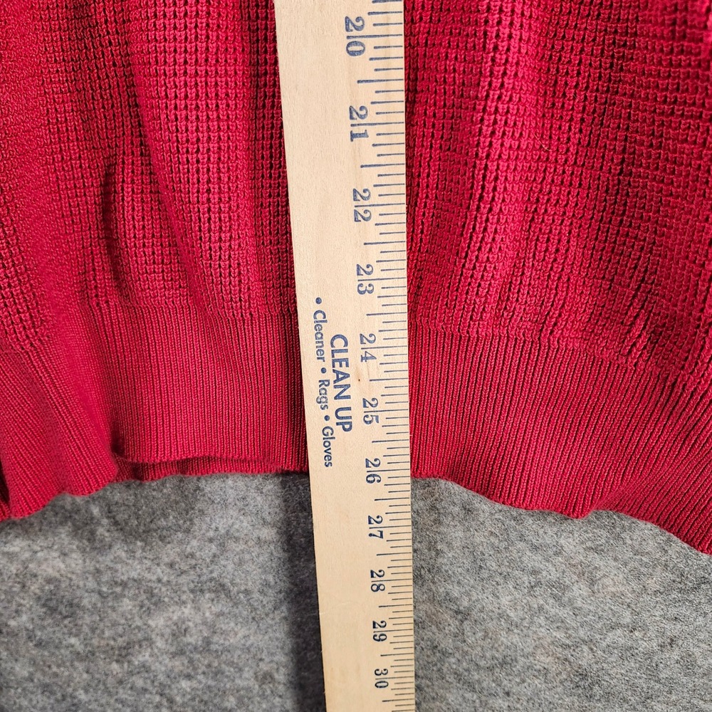 Greg Norman Mens Red 1/4 Zip Waffle Knit Sweater M India Golf Casual Relaxed Fit - Picture 5 of 10